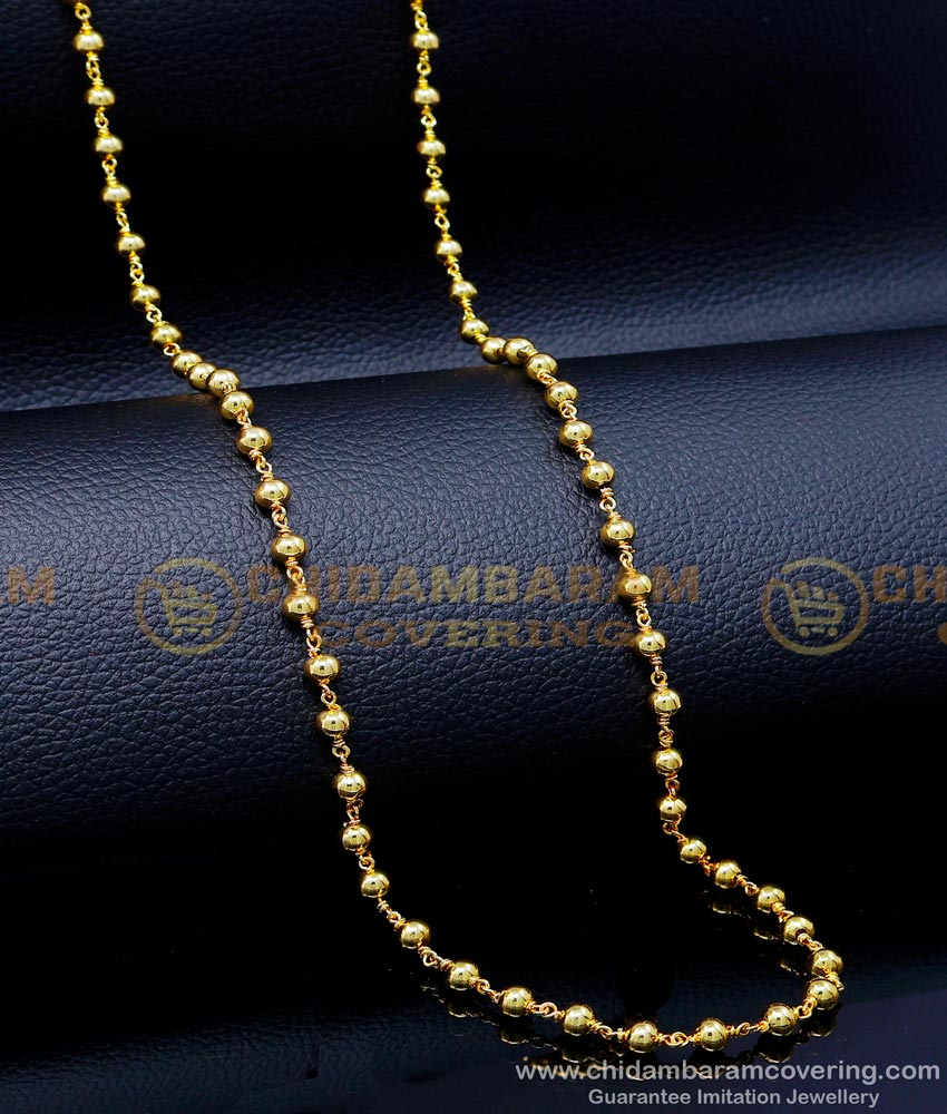 gold beads chain, long chain latest designs, chain design for women, gold and black beads chain, gold black beads chain models, simple neck chain design, simple long chain designs, gold beads chain, gold balls chain design, gold plated chain,1 gram gold chain