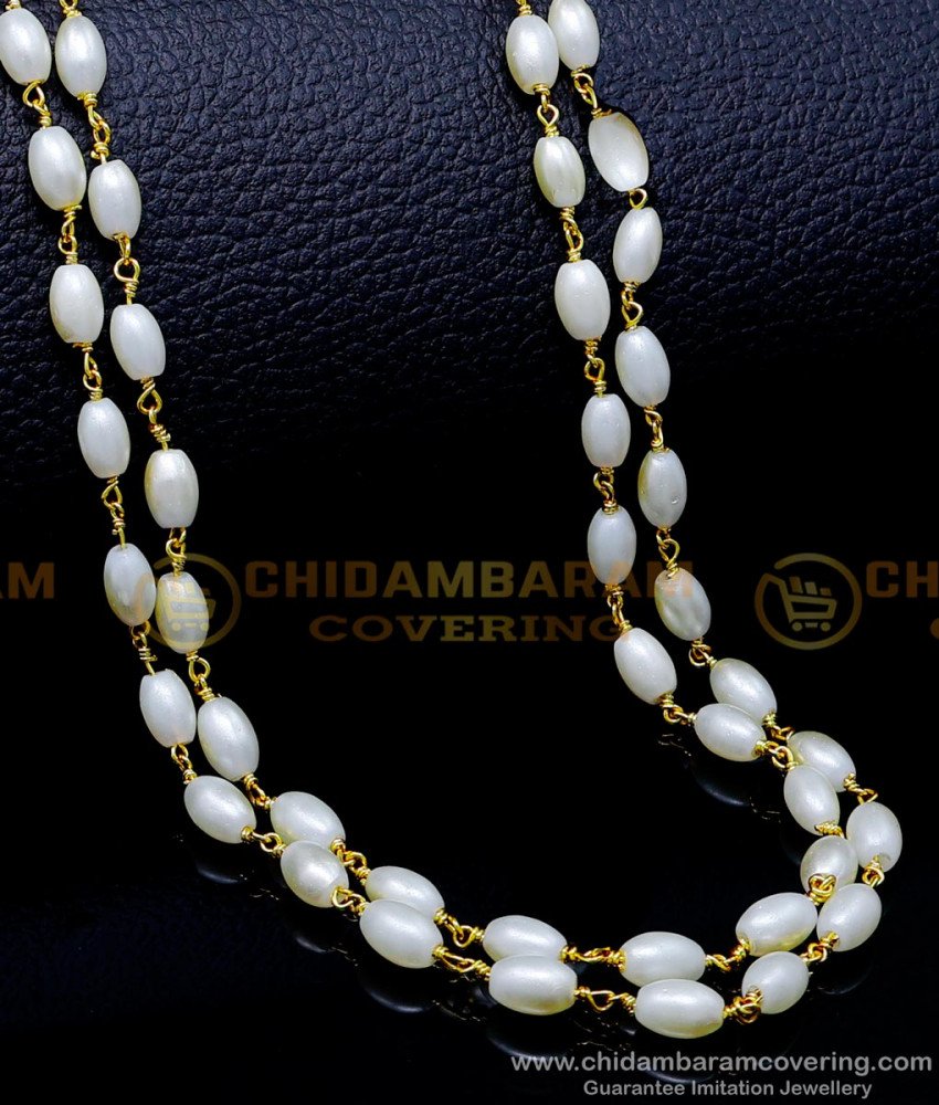 mothi chain, muthu chain, gold muthu mala designs, original muthu malai price, muthu malai chain, beads chain designs, beads chain designs online, pearl chain