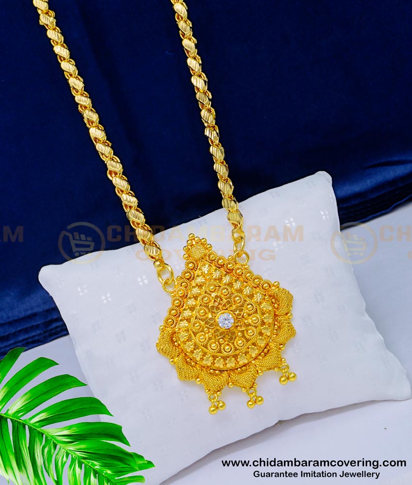 dollar chain. pendant chain, dollar with chain, pendant with chain, gold dollar chain, gold locket chain, south indian jewellery, one gram gold jewelry,