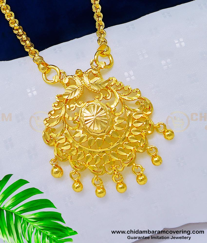 dollar chain. pendant chain, dollar with chain, pendant with chain, gold dollar chain, gold locket chain, south indian jewellery, one gram gold jewelry,