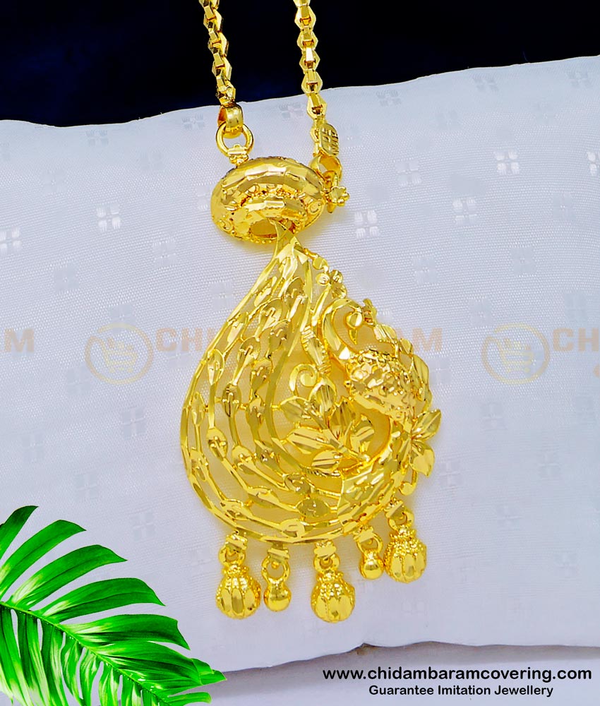 dollar chain. pendant chain, dollar with chain, pendant with chain, gold dollar chain, gold locket chain, south indian jewellery, one gram gold jewelry,