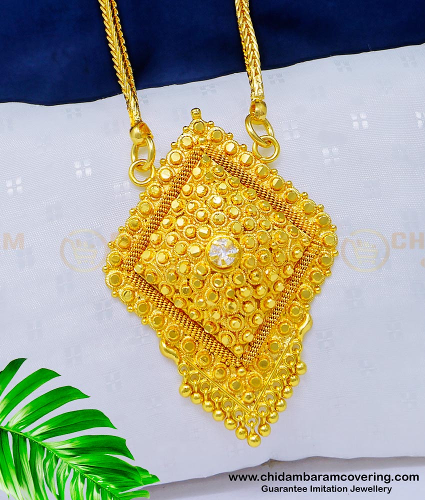 dollar chain. pendant chain, dollar with chain, pendant with chain, gold dollar chain, gold locket chain, south indian jewellery, one gram gold jewelry,