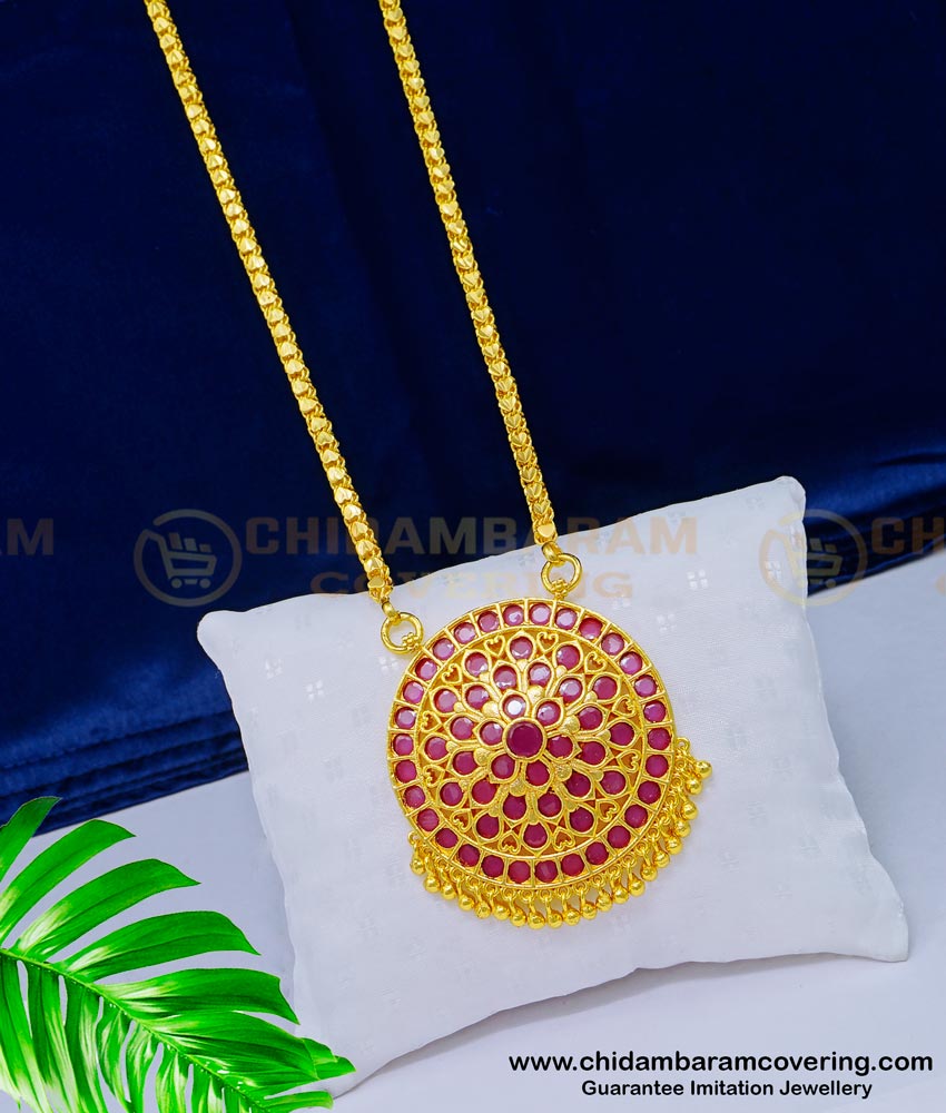 dollar chain. pendant chain, dollar with chain, pendant with chain, gold dollar chain, gold locket chain, south indian jewellery, one gram gold jewelry,