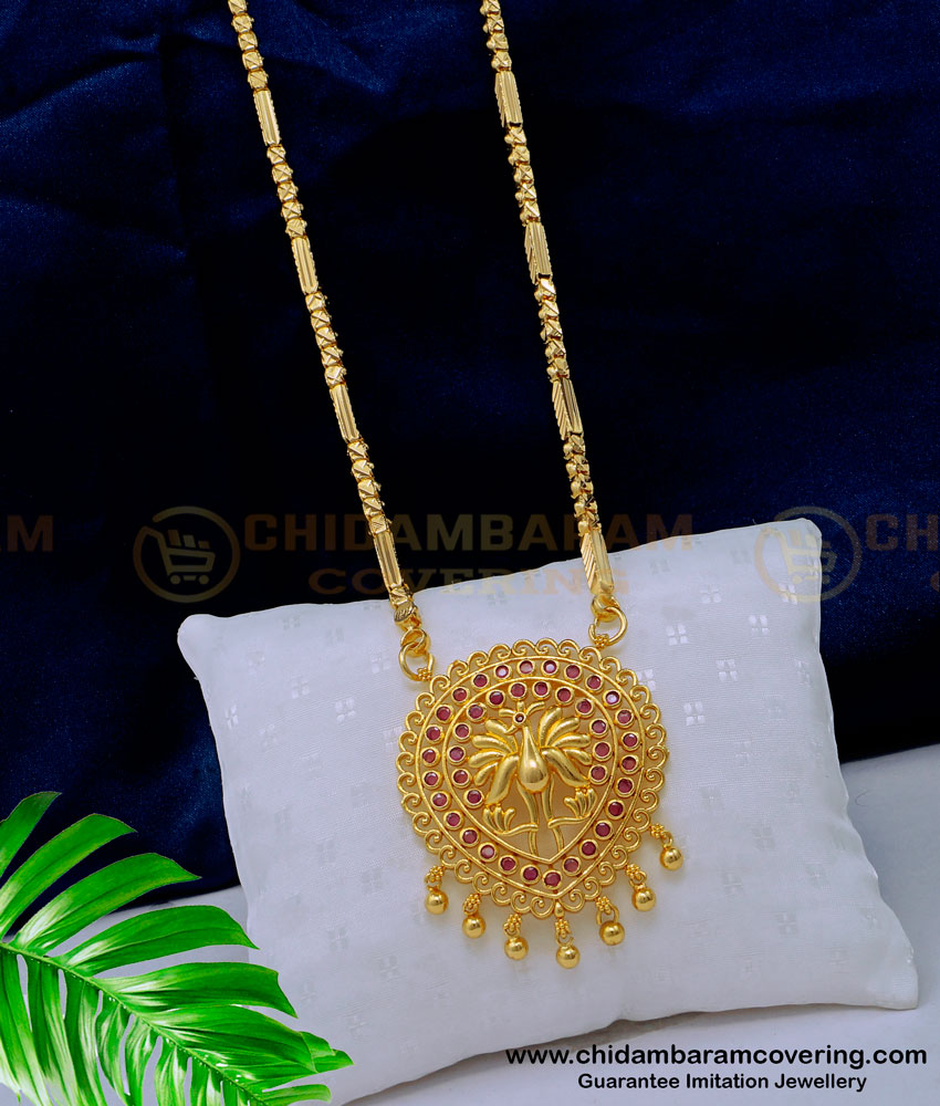 dollar chain. pendant chain, dollar with chain, pendant with chain, gold dollar chain, gold locket chain, south indian jewellery, one gram gold jewelry,