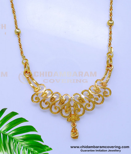 DCHN268 - Simple Gold Design Gold Plated Plain Dollar Chain Design