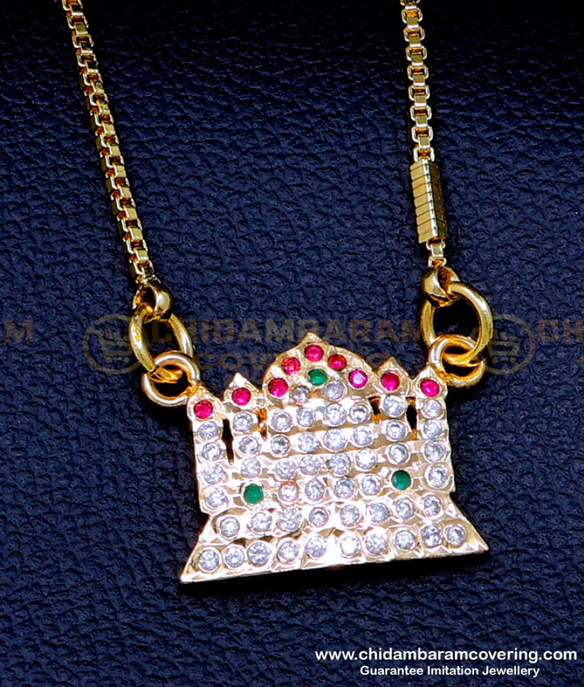 Thai mahal pendant, Gold impon jewellery online, Impon jewellery online india, chain design for women, gold chain design, dollar chain for ladies,  