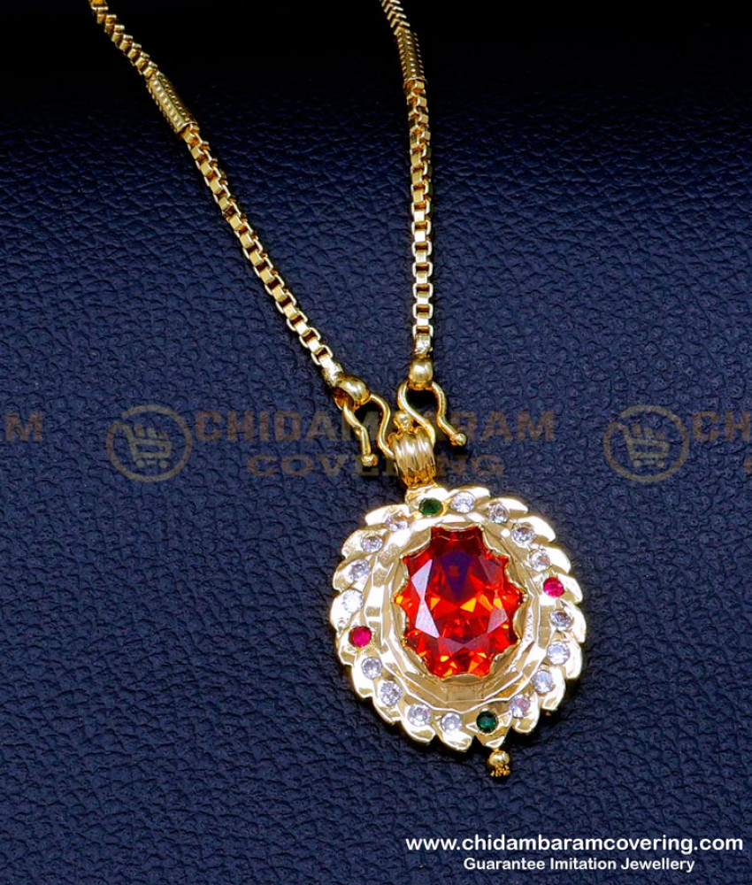 Thai mahal pendant, Gold impon jewellery online, Impon jewellery online india, chain design for women, gold chain design, dollar chain for ladies,  