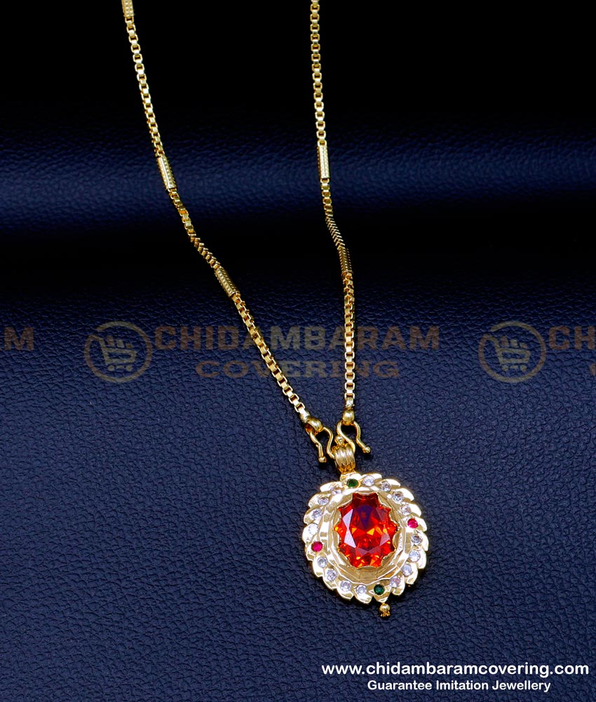 Thai mahal pendant, Gold impon jewellery online, Impon jewellery online india, chain design for women, gold chain design, dollar chain for ladies,  