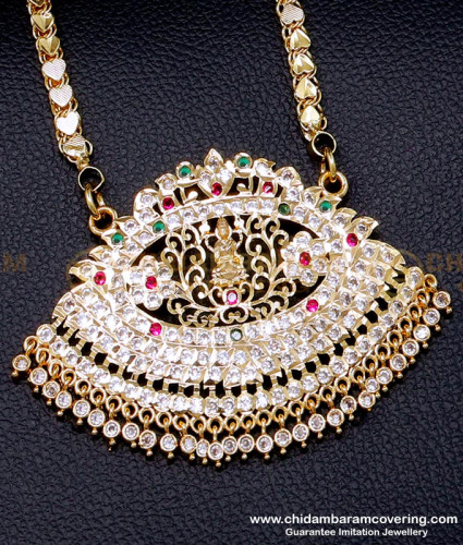 DLR259 - Latest Big Lakshmi Pendant with Chain Design for Women