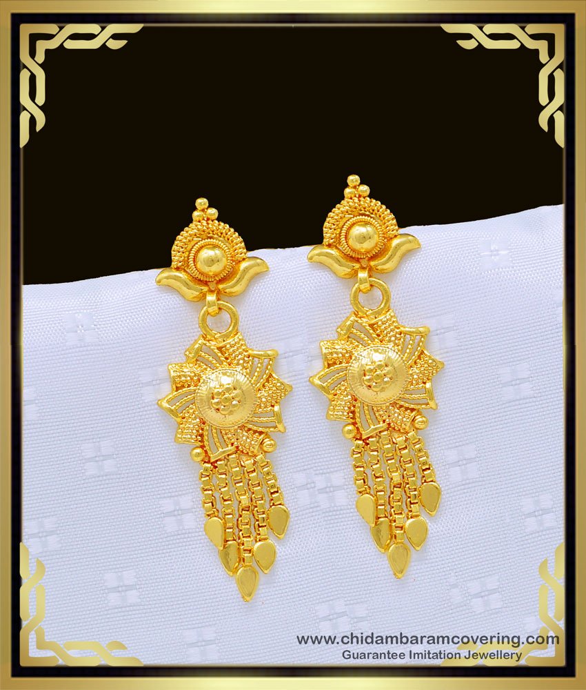 fancy earrings, gold plated earring