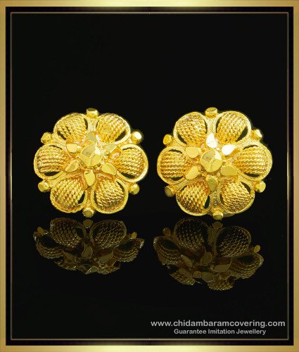 ERG1040 - Unique Flower Pattern Gold Plated Guaranteed Earrings for Women 