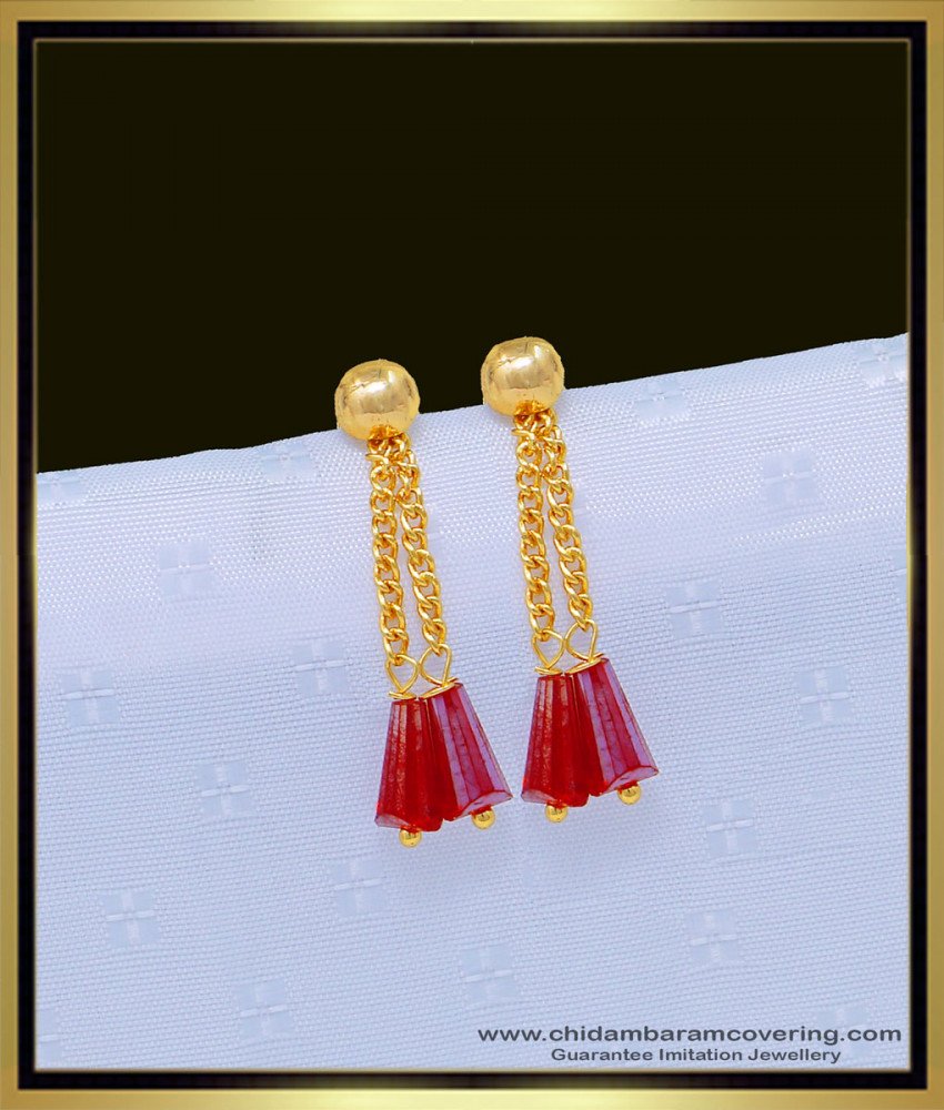 one gram gold jewellery, gold plated earring, crystal earring, 3 line earring, coral earring, pearl earrings,