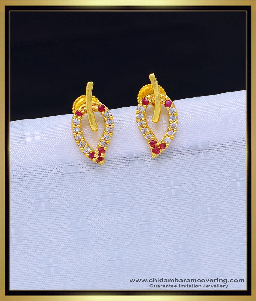 gold plated earrings, imitation earrings,one gram gold earring, tops earring, gold tops, latest earrings designs,  