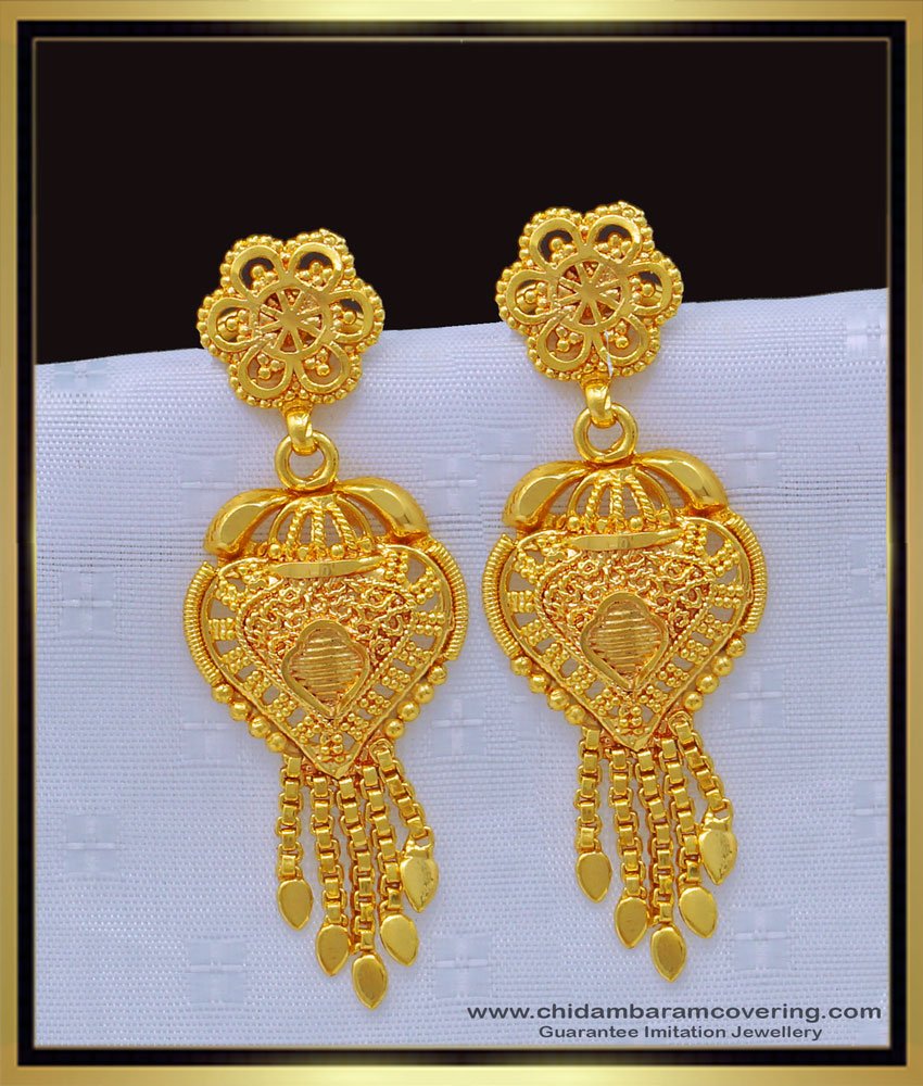 light weight gold earring with weight, earring with price, kammal design, thodu, thongal thodu, one gram gold jewellery, gold plated jewellery, 