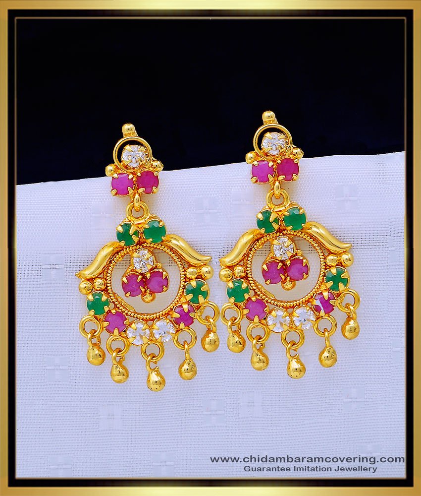  big danglers, plain danglers design,long chain earrings, stone earrings, covering thodu, kammal, thodu design, pink stone earrings