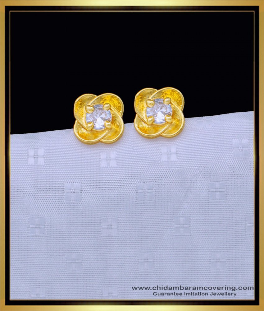 one gram gold earrings, earrings design, stud kammal, covering thodu, gold covering jewellery, chidambaram covering earrings, 