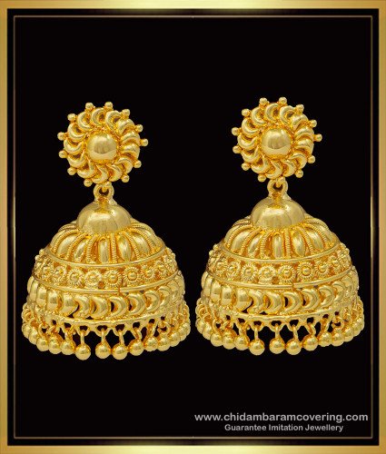 ERG1358 - Latest Gold Plated Bridal Big Umbrella Jhumkas Design Online