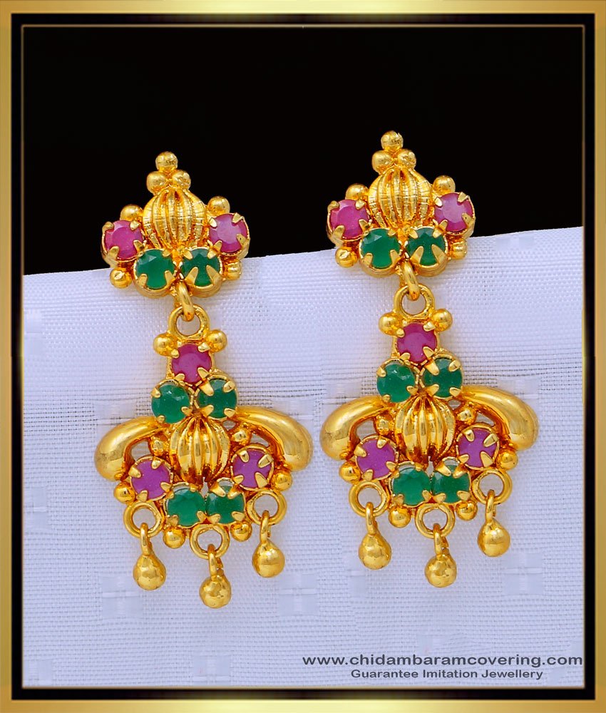  big danglers, plain danglers design,long chain earrings, stone earrings, covering thodu, 