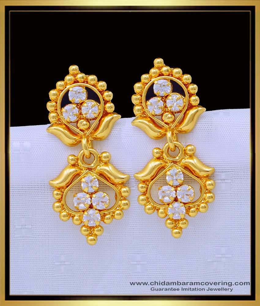  big danglers, plain danglers design,long chain earrings, stone earrings, covering thodu, 