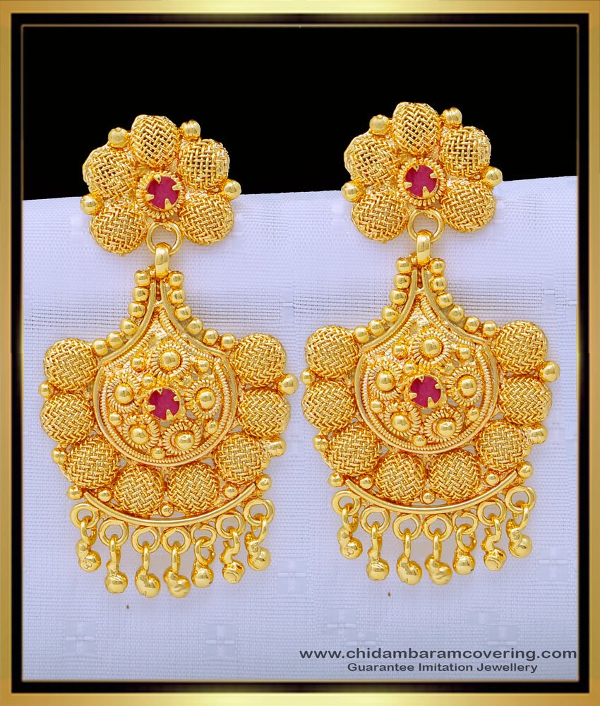 light weight gold earring with weight, earring with price, kammal design, thodu, thongal thodu, one gram gold jewellery, gold plated jewellery, 