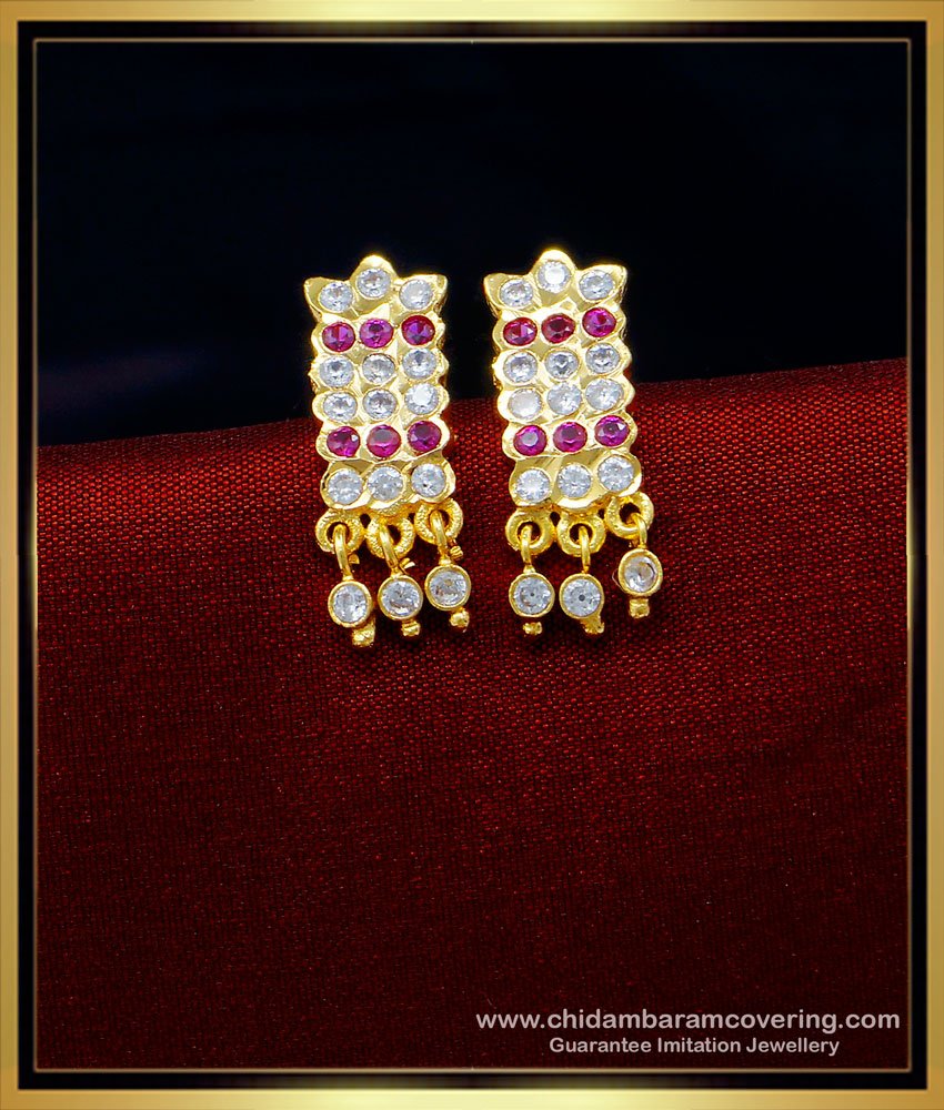 imitation jewelry,1 gm gold plated ear ring design, guarantee jewelry, stud, stone earrings, kal thodu, impon thodu, impon earrings, 