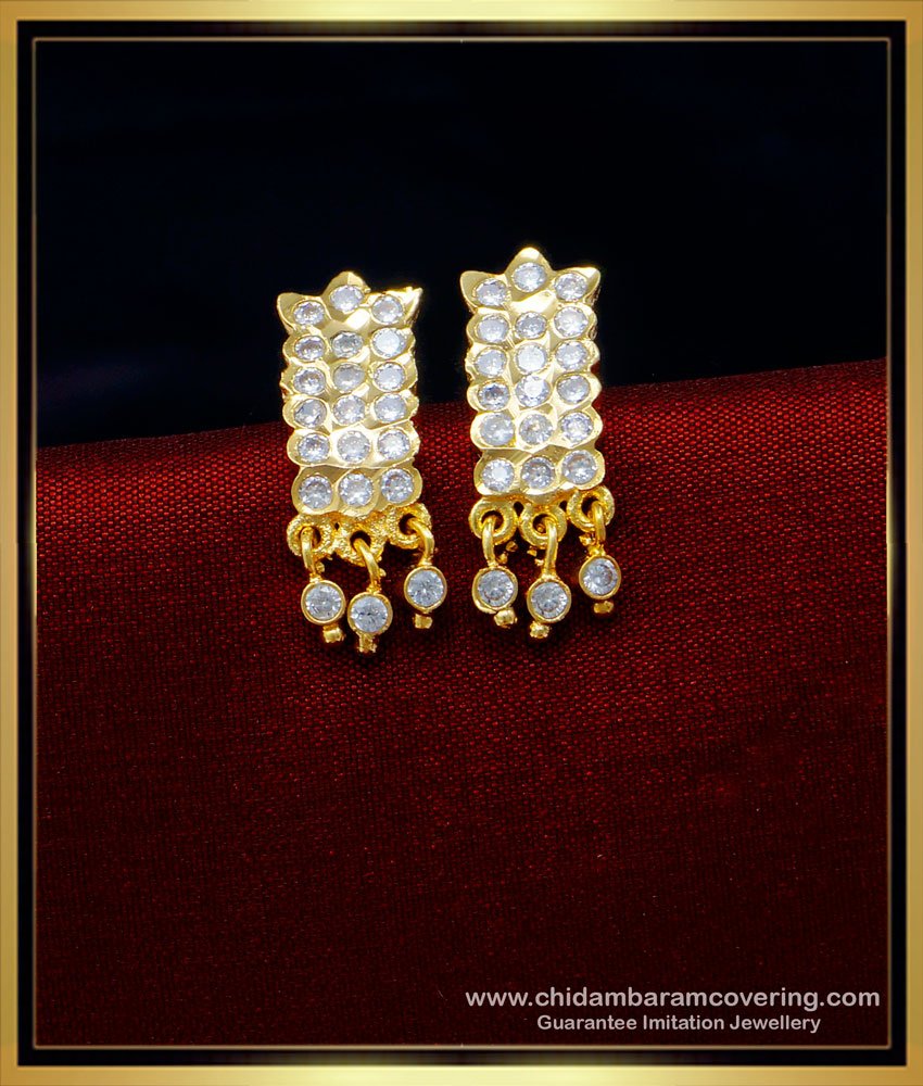 imitation jewelry,1 gm gold plated ear ring design, guarantee jewelry, stud, stone earrings, kal thodu, impon thodu, impon earrings, 