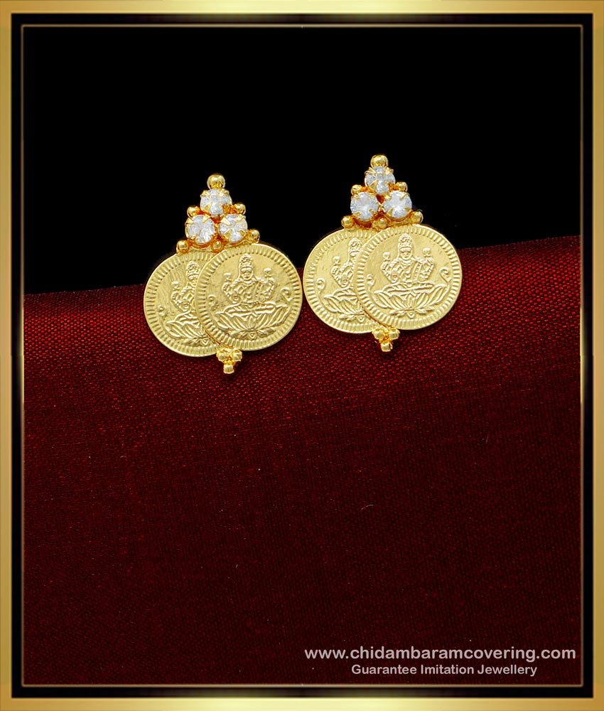 lakshmi coin earrings gold, lakshmi kasu thodu, lakshmi kasu kammal, Lakshmi Earrings Gold, Lakshmi Coin Earrings, 