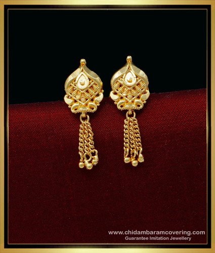 ERG1435 - Beautiful Small Gold Earring Design One Gram Gold Office Wear Earrings Online