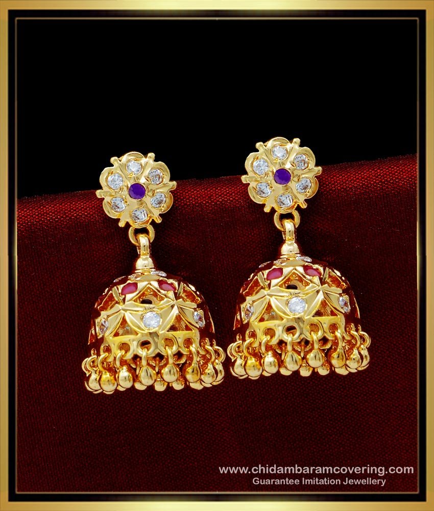 jhumka design, covering jimiki online,impon jimiki kammal, gold jimiki, impon jhumkas, stone jhumkas, big impon jhumkas, gold jhumka earrings, 