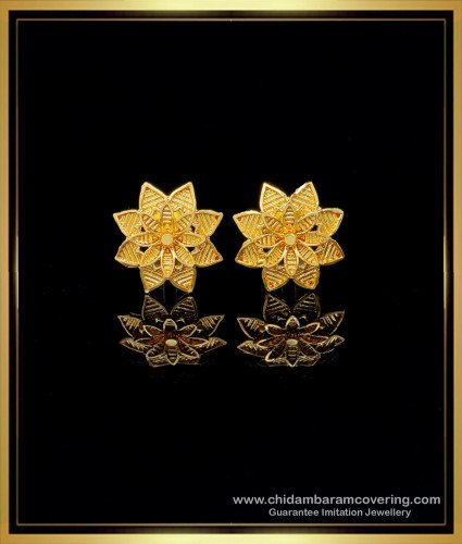 ERG1459 - 1 Gram Gold Plated Daily Use Flower Design Earrings for Women