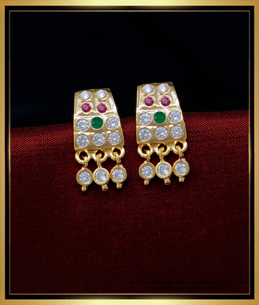 imitation jewelry,1 gm gold plated ear ring design, guarantee jewelry, stud, stone earrings, kal thodu, impon thodu, impon earrings, 