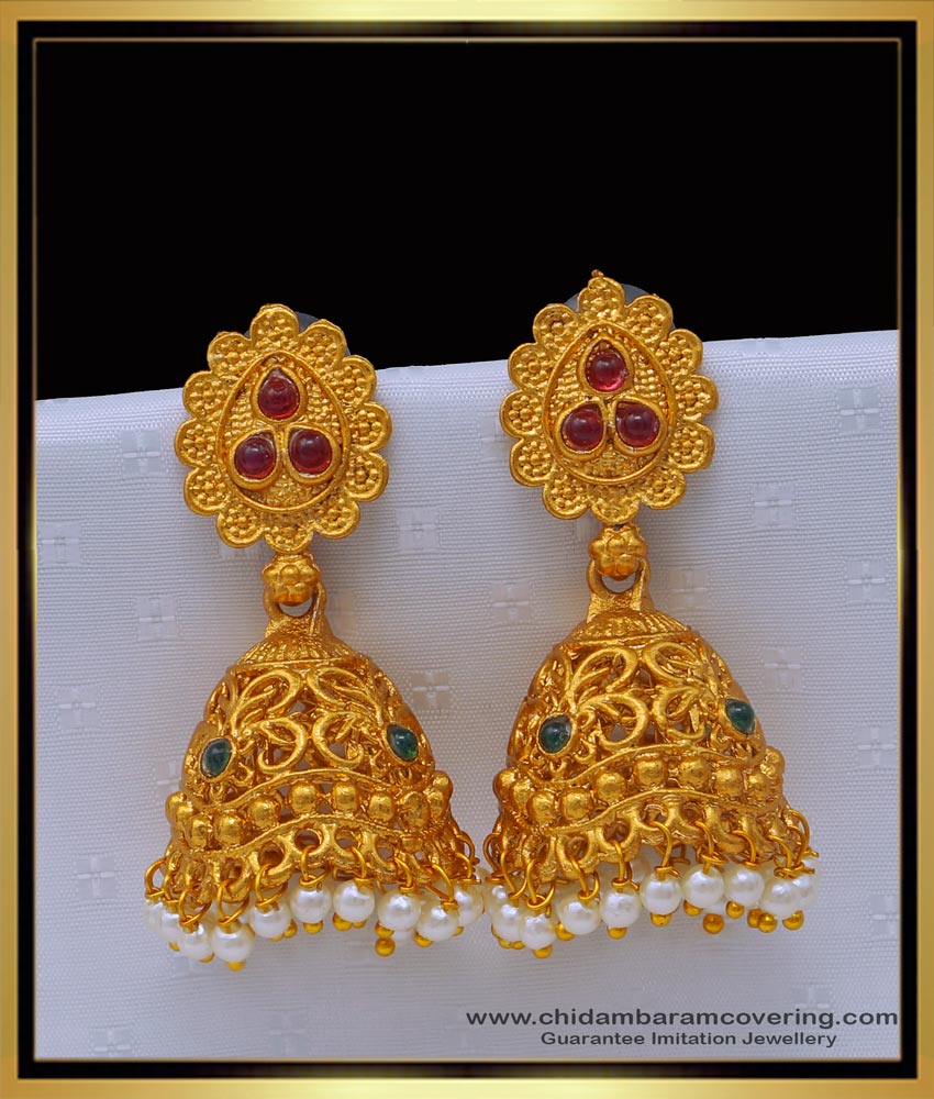 temple jewellery, Antique jewellery, nagas jewellery, temple jhumkas, nagas jimiki, one gram gold jewellery, 1 gram gold jewelry, gold plated jewellery, 