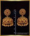 big jhumkas, designer jewellery, latest gold buttalu design, temple buttalu design, temple jhumkas earring, one gram gold jewellery online, nagas jhumkas,