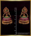 big jhumkas, designer jewellery, latest gold buttalu design, temple buttalu design, temple jhumkas earring, one gram gold jewellery online, nagas jhumkas,