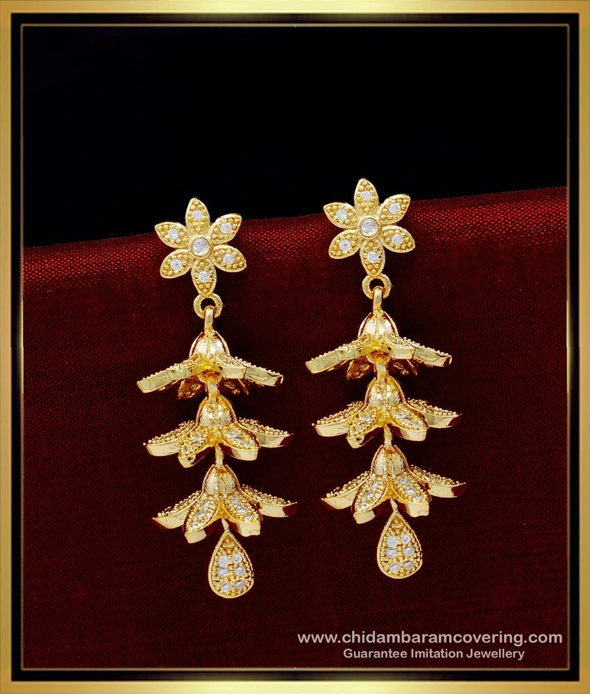 light weight gold earring with weight, earring with price, kammal design, thodu, thongal thodu, one gram gold jewellery, gold plated jewellery, 