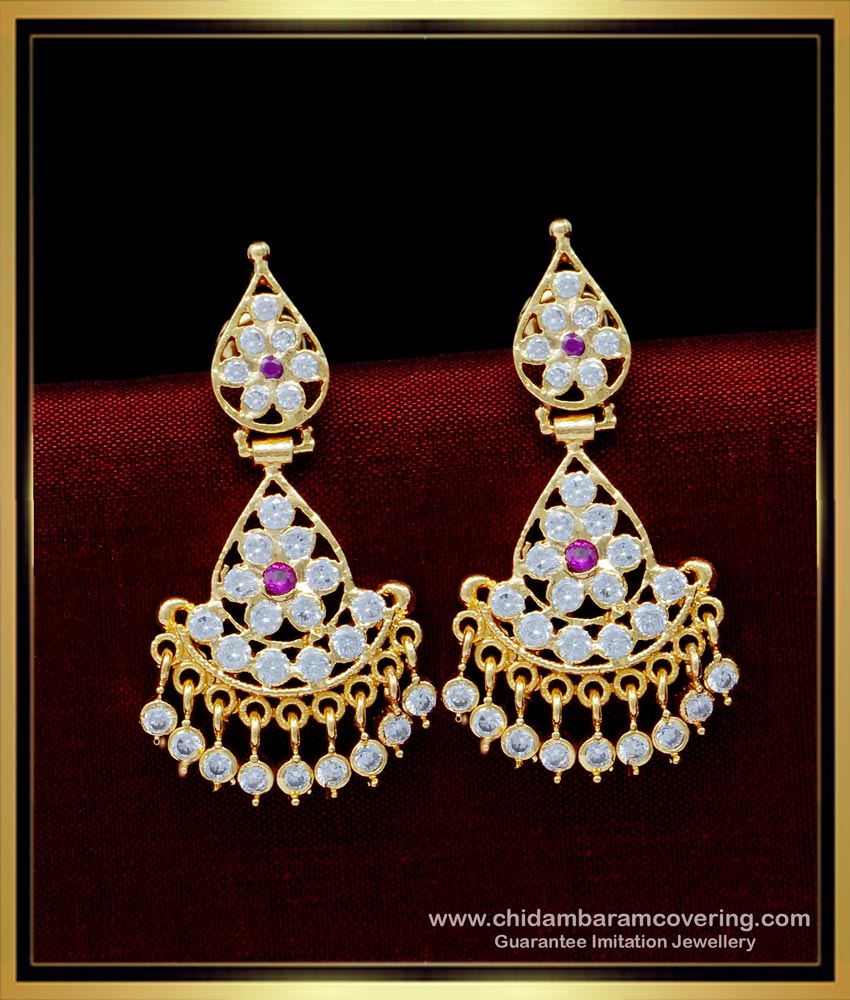 Impon Earrings designs, Impon stud Earrings, Impon kammal, Impon Jhumkas, impon earrings online shopping, impon earrings price, stone earrings, 