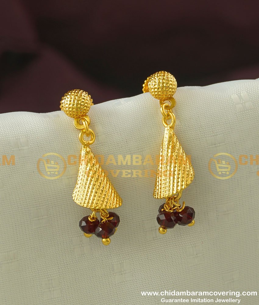 ERG335 - New Designs Cone Shape Red Crystal Dangle Earrings for Girls