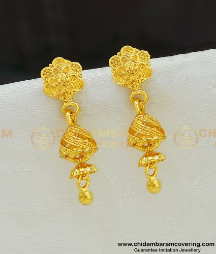 ERG539 - Beautiful Cute Small New Model Jhumkas Gold Plated Earring Online