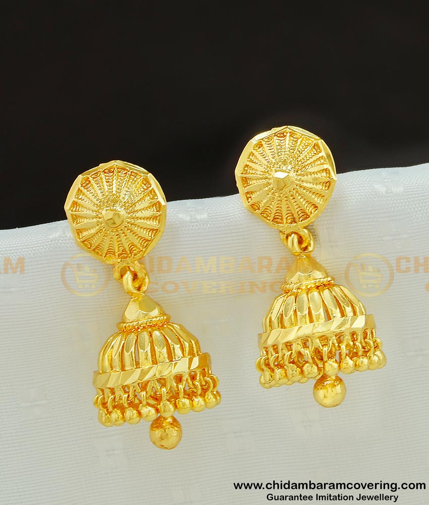 ERG566 - Traditional Jimiki Tamil Brahmin Jhumkas Design Earrings for Women 