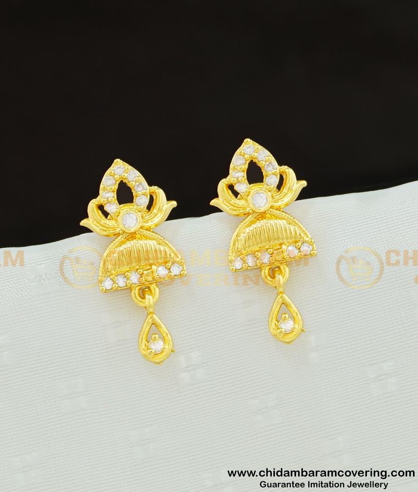 ERG601 - Elegant Fashion Ad Stone Studs Gold Plated New Earring Collection Buy Online