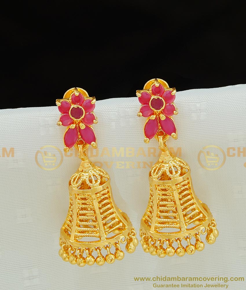 Ear Rings, Studs, Jhumka, jhumka latest design of gold earrings, gold plated jhumkas, stylish bridal gold jhumka design, gold jhumka new design, jimikki kammal, bridal heavy gold jhumka design, artificial jhumkas, buttalu designs