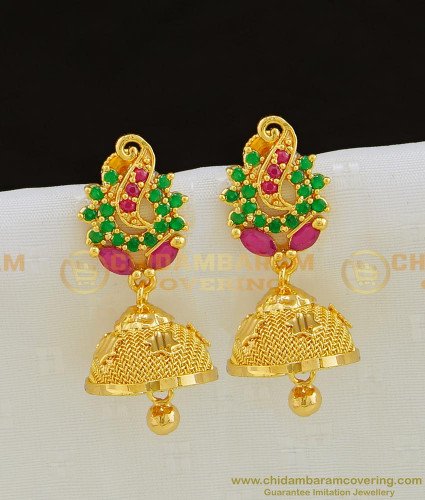 ERG787 - Elegant Look Fashionable Designer CZ Stone Jhumkas Earing for Girls and Women