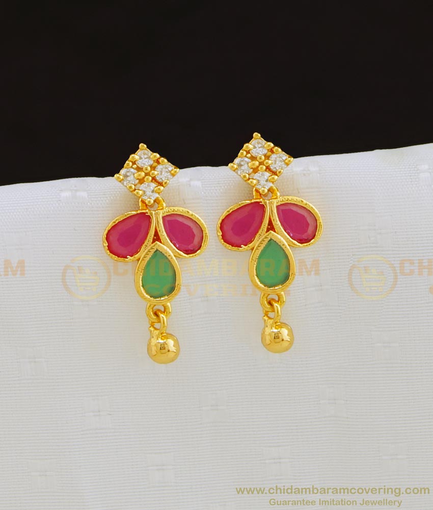 ERG806 - Latest Fashion Ad Stone Daily Wear Stud Stone Earring for School Girls