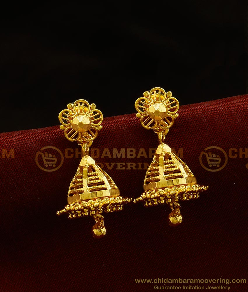 ERG888 - One Gram Gold Plated Jhumkas Collections Indian Fashion Jewelry Online 