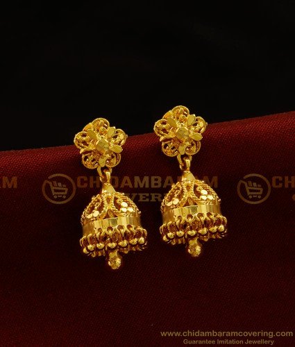 ERG894 - Chidambaram Covering Gold Plated Daily Use Guarantee Jhumkas Earrings Online