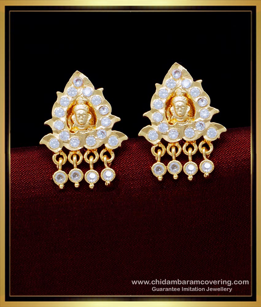 impon kammal online shopping, lakshmi stud earrings gold, stud lakshmi devi gold earrings, impon kammal price, impon stud earrings,artificial earrings design