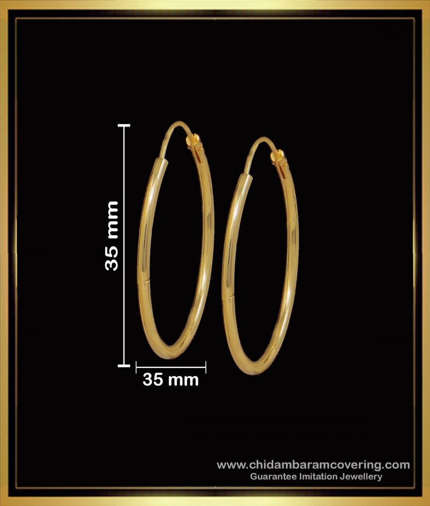 1 Gram Gold Plated Round Round Hoop Earrings for Women