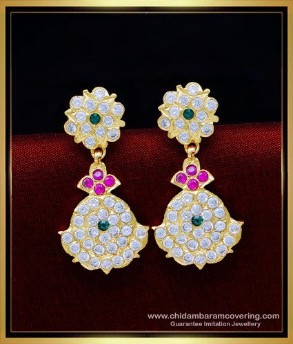 ERG1624 - Stunning Gold Multi Stone Gold Plated Impon Earring Design