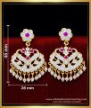 Traditional South Indian Impon Stone Earrings for Wedding