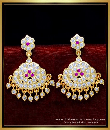 ERG1626 - Bridal Wear Five Metal Impon Stone Earrings for Women